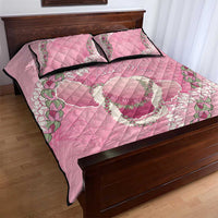 Hawaii Maui Island Flowers Lei Quilt Bed Set Lokelani Rose Pink