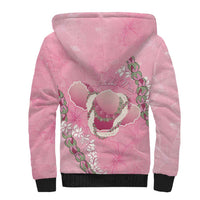 Hawaii Maui Island Flowers Lei Sherpa Hoodie Lokelani Rose Pink LT7 - Polynesian Pride