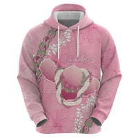 Hawaii Maui Island Flowers Lei Zip Hoodie Lokelani Rose Pink LT7 - Polynesian Pride