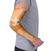 Hawaii Lanai Island Flowers Lei Arm Sleeves Orange Kaunaoa Mix Maile