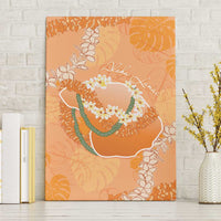 Hawaii Lanai Island Flowers Lei Canvas Wall Art Orange Kaunaoa Mix Maile