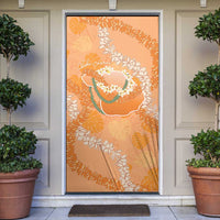 Hawaii Lanai Island Flowers Lei Door Cover Orange Kaunaoa Mix Maile LT7 Orange - Polynesian Pride