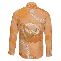 Hawaii Lanai Island Flowers Lei Family Matching Puletasi and Hawaiian Shirt Orange Kaunaoa Mix Maile LT7 - Polynesian Pride
