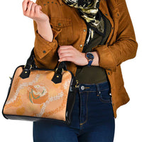 Hawaii Lanai Island Flowers Lei Shoulder Handbag Orange Kaunaoa Mix Maile