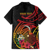 Personalized Milne Bay Family Matching Tank Maxi Dress and Hawaiian Shirt PNG Lime Pot with Oro Tapa