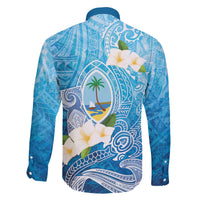 Hafa Adai Guam Chamorro Personalized Family Matching Off The Shoulder Long Sleeve Dress and Hawaiian Shirt Ocean Blue Latte Stone with Guasali - Polynesian Pride