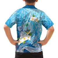Hafa Adai Guam Chamorro Personalized Family Matching Summer Maxi Dress and Hawaiian Shirt Ocean Blue Latte Stone with Guasali LT7 - Polynesian Pride
