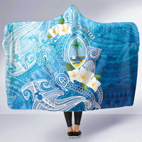 Hafa Adai Guam Chamorro Personalized Hooded Blanket Ocean Blue Latte Stone with Guasali LT7 One Size Ocean Blue - Polynesian Pride