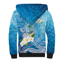 Hafa Adai Guam Chamorro Personalized Sherpa Hoodie Ocean Blue Latte Stone with Guasali - Polynesian Pride