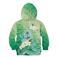 Hafa Adai Guam Chamorro Personalized Kid Hoodie Summer Green Latte Stone with Guasali - Polynesian Pride