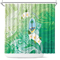 Hafa Adai Guam Chamorro Personalized Shower Curtain Summer Green Latte Stone with Guasali LT7 Summer Green - Polynesian Pride