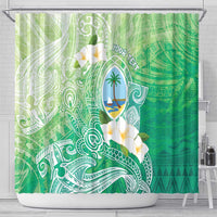 Hafa Adai Guam Chamorro Personalized Shower Curtain Summer Green Latte Stone with Guasali LT7 - Polynesian Pride