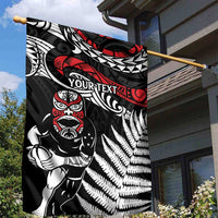 New Zealand Maori Rugby Personalised Garden Flag Ta Moko Silver Fern LT7 - Polynesian Pride