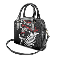 New Zealand Maori Rugby Personalised Shoulder Handbag Ta Moko Silver Fern