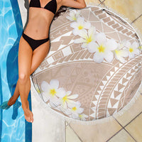 Polynesian Vintage Floral Beach Blanket Beige Motifs - Polynesian Pride
