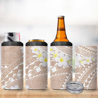 Polynesian Vintage Floral 4 in 1 Can Cooler Tumbler Beige Motifs - Polynesian Pride