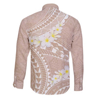 Polynesian Vintage Floral Family Matching Short Sleeve Bodycon Dress and Hawaiian Shirt Beige Motifs LT7 - Polynesian Pride