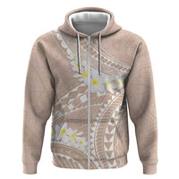 Polynesian Vintage Floral Hoodie Beige Motifs - Polynesian Pride