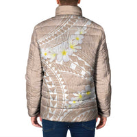Polynesian Vintage Floral Padded Jacket Beige Motifs - Polynesian Pride