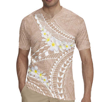 Polynesian Vintage Floral Rugby Jersey Beige Motifs - Polynesian Pride