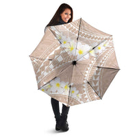 Polynesian Vintage Floral Umbrella Beige Motifs - Polynesian Pride