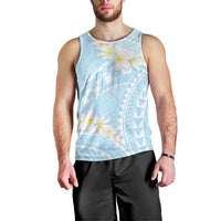Polynesian Vintage Floral Men Tank Top Azure Motifs - Polynesian Pride
