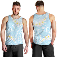 Polynesian Vintage Floral Men Tank Top Azure Motifs - Polynesian Pride