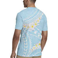 Polynesian Vintage Floral Rugby Jersey Azure Motifs - Polynesian Pride