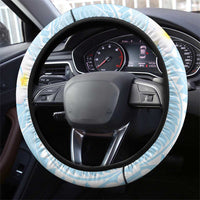 Polynesian Vintage Floral Steering Wheel Cover Azure Motifs - Polynesian Pride