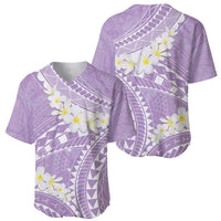 Polynesian Vintage Floral Baseball Jersey Lavender Motifs - Polynesian Pride