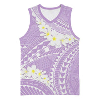Polynesian Vintage Floral Basketball Jersey Lavender Motifs - Polynesian Pride