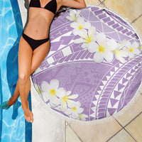 Polynesian Vintage Floral Beach Blanket Lavender Motifs - Polynesian Pride