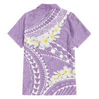 Polynesian Vintage Floral Hawaiian Shirt Lavender Motifs - Polynesian Pride