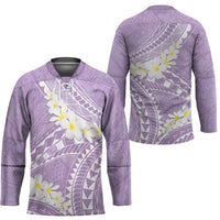 Polynesian Vintage Floral Hockey Jersey Lavender Motifs - Polynesian Pride