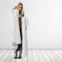 Polynesian Vintage Floral Hooded Blanket Lavender Motifs - Polynesian Pride