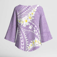 Polynesian Vintage Floral Kimono Sleeve Blouse Lavender Motifs - Polynesian Pride