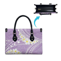 Polynesian Vintage Floral Leather Bag Lavender Motifs - Polynesian Pride