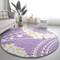 Polynesian Vintage Floral Round Carpet Lavender Motifs - Polynesian Pride