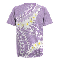 Polynesian Vintage Floral Rugby Jersey Lavender Motifs - Polynesian Pride