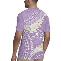 Polynesian Vintage Floral Rugby Jersey Lavender Motifs - Polynesian Pride