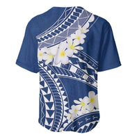 Polynesian Vintage Floral Baseball Jersey Navy Blue Motifs - Polynesian Pride
