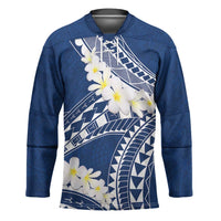Polynesian Vintage Floral Hockey Jersey Navy Blue Motifs - Polynesian Pride