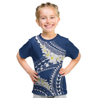 Polynesian Vintage Floral Kid T Shirt Navy Blue Motifs - Polynesian Pride