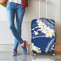 Polynesian Vintage Floral Luggage Cover Navy Blue Motifs - Polynesian Pride