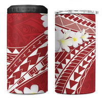 Polynesian Vintage Floral 4 in 1 Can Cooler Tumbler Scarlet Motifs - Polynesian Pride