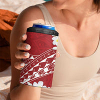 Polynesian Vintage Floral 4 in 1 Can Cooler Tumbler Scarlet Motifs - Polynesian Pride