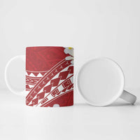 Polynesian Vintage Floral Ceramic Mug Scarlet Motifs - Polynesian Pride