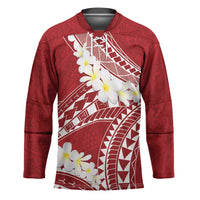 Polynesian Vintage Floral Hockey Jersey Scarlet Motifs - Polynesian Pride