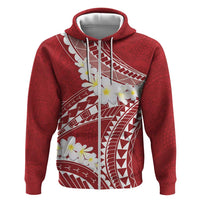 Polynesian Vintage Floral Hoodie Scarlet Motifs - Polynesian Pride