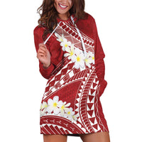 Polynesian Vintage Floral Hoodie Dress Scarlet Motifs LT7 Scarlet - Polynesian Pride